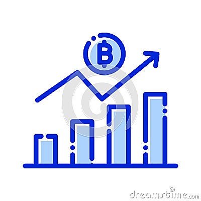 Bitcoin analysis, bitcoin chart, bitcoin graph, bitcoin market fully editable vector icons Stock Photo