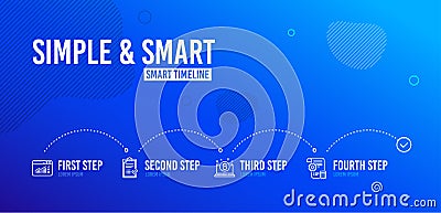 Bitcoin, Approved checklist and Web traffic icons set. Settings blueprint sign. Vector Vector Illustration