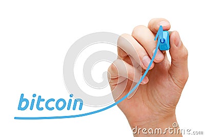 Bitcoin Arrow Concept Stock Photo