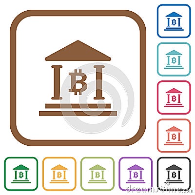 Bitcoin bank office simple icons Stock Photo