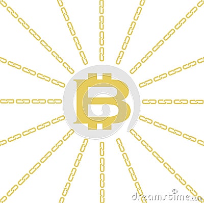 Bitcoin blockchain concept Vector Illustration