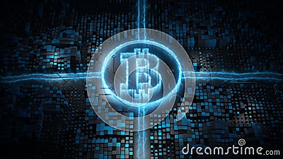 Bitcoin blockchain crypto currency digital encryption network, Money Exchange technology background concept Stock Photo