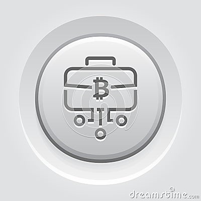 Bitcoin Briefcase Icon. Vector Illustration