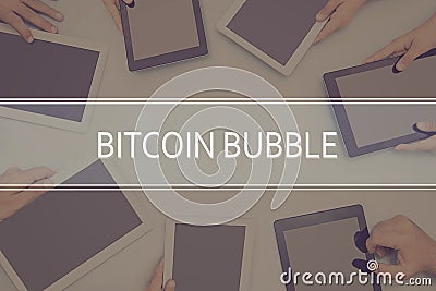 BITCOIN BUBBLE CONCEPT Business Concept. Stock Photo