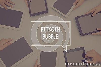 BITCOIN BUBBLE CONCEPT Business Concept. Stock Photo