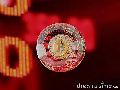 Bitcoin Bubble cryptocurrency Stock Photo