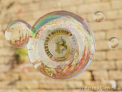 Bitcoin Bubble Cryptocurrency Stock Photo
