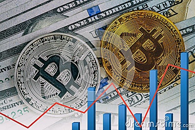 bitcoin bubble risk of collapse concept Stock Photo