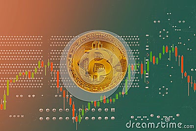bitcoin bubble risk of collapse concept Stock Photo