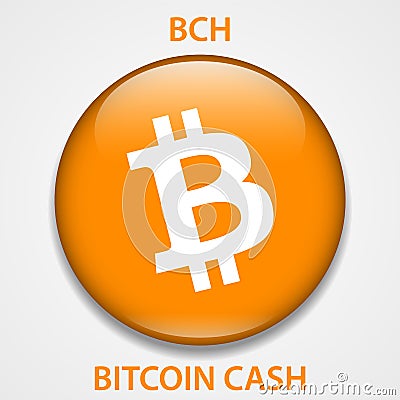 Bitcoin cash cryptocurrency blockchain icon. Virtual electronic, internet money or cryptocoin symbol, logo Vector Illustration