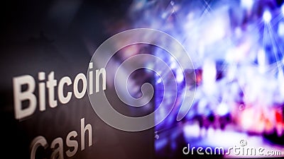 Bitcoin cash Cryptocurrency token. behavior of the cryptocurrency exchanges, concept. Modern financial technologies. Stock Photo