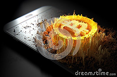 Bitcoin Cloner Smartphone Stock Photo