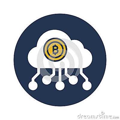 Bitcoin cloud, bitcoin cloud mining, bitcoin network, cloud mining fully editable vector icons Bitcoin cloud, bitcoin cloud minin Vector Illustration