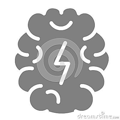 Bitcoin cloud solid icon. Cryptocurrency cloud vector illustration isolated on white. Cloud with lightning glyph style Vector Illustration