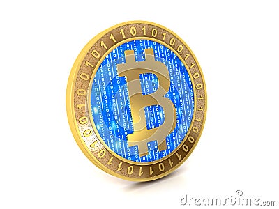 Bitcoin coin cryptocurrency and white background Stock Photo