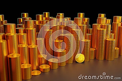 Bitcoin coins made from gold Stock Photo
