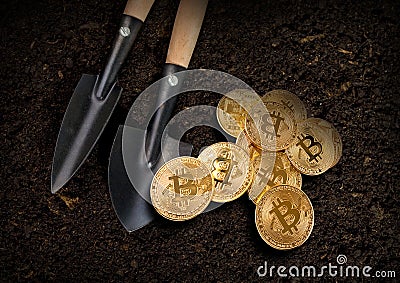 Mining cryptography. Stock Photo