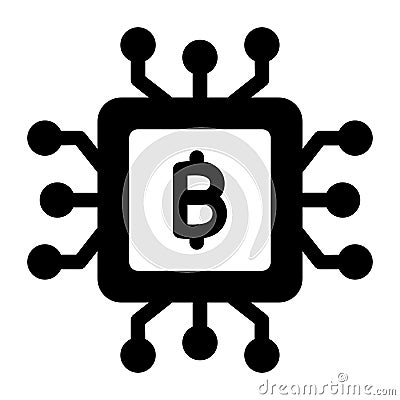 Bitcoin cpu, cpu mining, fpga mining, cpu fully editable vector icons Vector Illustration