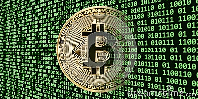 Bitcoin crypto currency paying online pay digital money cryptocurrency business finances panoramic view Stock Photo