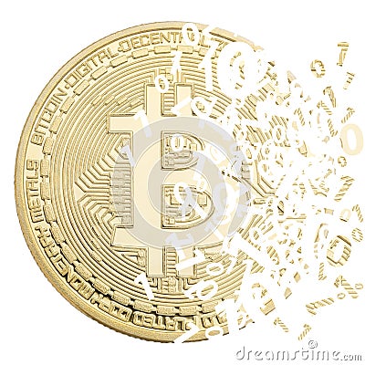 Bitcoin crypto currency paying online pay digital money cryptocurrency business finances square isolated on white Stock Photo