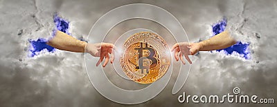 Bitcoin cryptocurrency inception digital currency Stock Photo