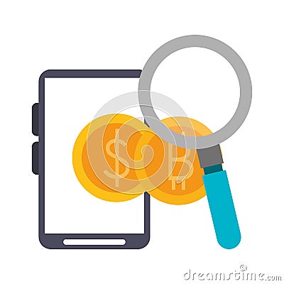 Bitcoin cryptocurrency money symbols Vector Illustration