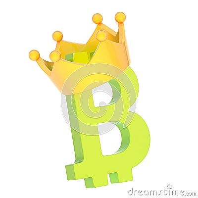 Bitcoin currency sign in a crown Stock Photo