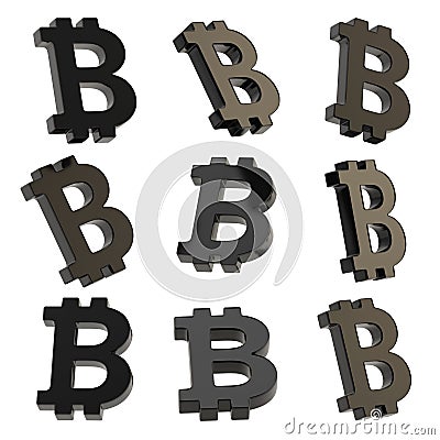 Bitcoin currency sign render Stock Photo