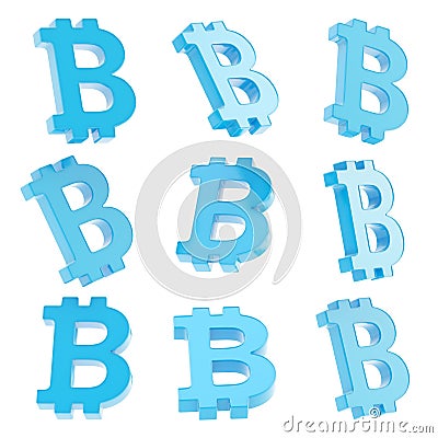 Bitcoin currency sign render Stock Photo