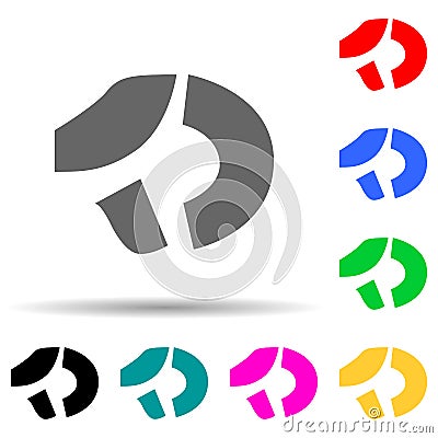 bitcoin dark multi color style icon. Simple glyph, flat vector of crepto currency icons for ui and ux, website or mobile Stock Photo