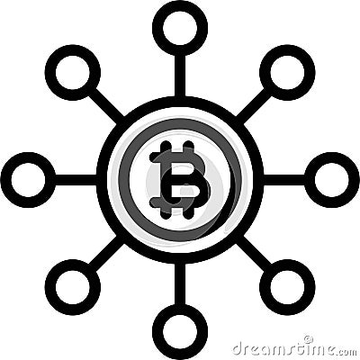 Bitcoin decentralization icon, Cryptocurrency related vector Vector Illustration