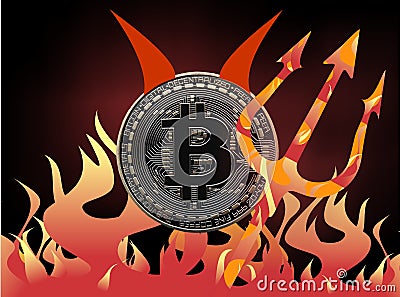 Bitcoin Devil Stock Photo
