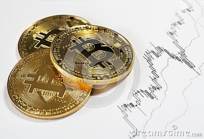 Bitcoin digital cryptocurrency. Stock Photo