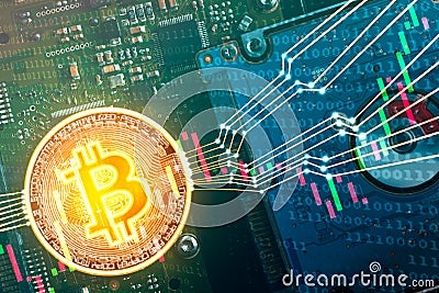 Bitcoin digital trading market concept Stock Photo