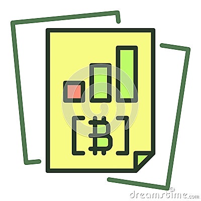 Bitcoin Docs vector Cryptocurrency Business colored icon or design element Vector Illustration