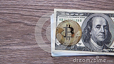 Bitcoin dollars coin Stock Photo