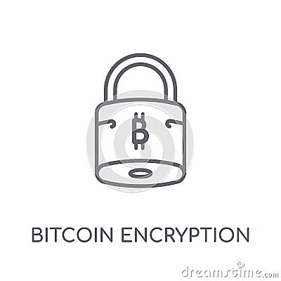Bitcoin encryption linear icon. Modern outline Bitcoin encryptio Vector Illustration