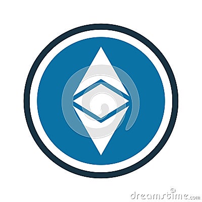 Bitcoin, ethereum icon. Simple vector design. Editorial Stock Photo