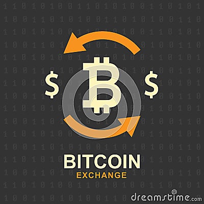 Bitcoin Exchange concept. Cryptocurrency sign Vector Illustration