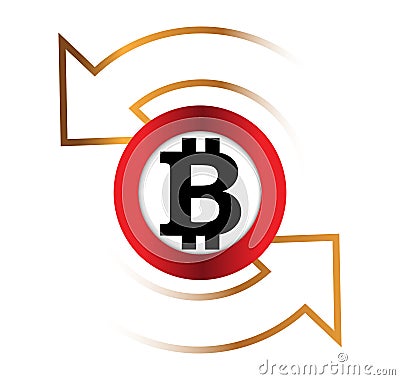 Bitcoin Exchange Icon Vector Illustration