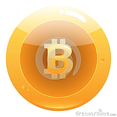 Bitcoin flat icon. Crypto currency bit coin Vector Illustration