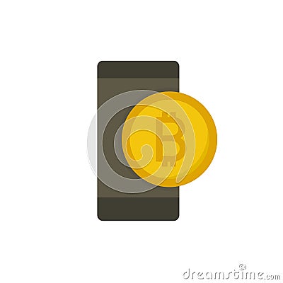 Bitcoin flat icon, vector illustration Cartoon Illustration
