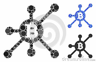 Bitcoin full node Composition Icon of Spheric Items Stock Photo