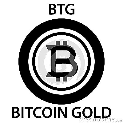 Bitcoin Gold Coin cryptocurrency blockchain icon. Virtual electronic, internet money or cryptocoin symbol, logo Vector Illustration