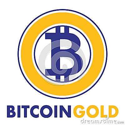 Bitcoin gold sign icon for internet money Vector Illustration