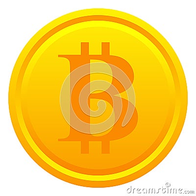 Bitcoin golden coin Stock Photo