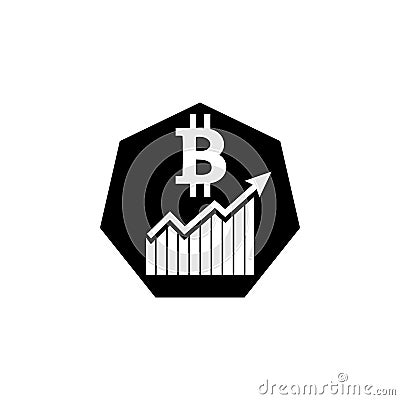 Bitcoin Grow Up Chart icon Stock Photo