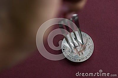 Bitcoin Hard Fork Stock Photo