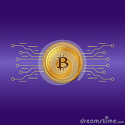 Isolated Bitcoin Vector Illustration Symbol Graphical representation Vector Illustration