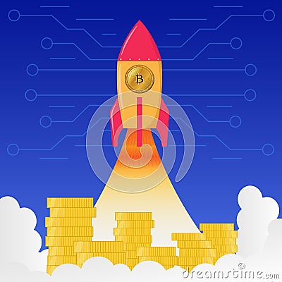 Isolated Bitcoin Plane Vector Illustration Vector Illustration